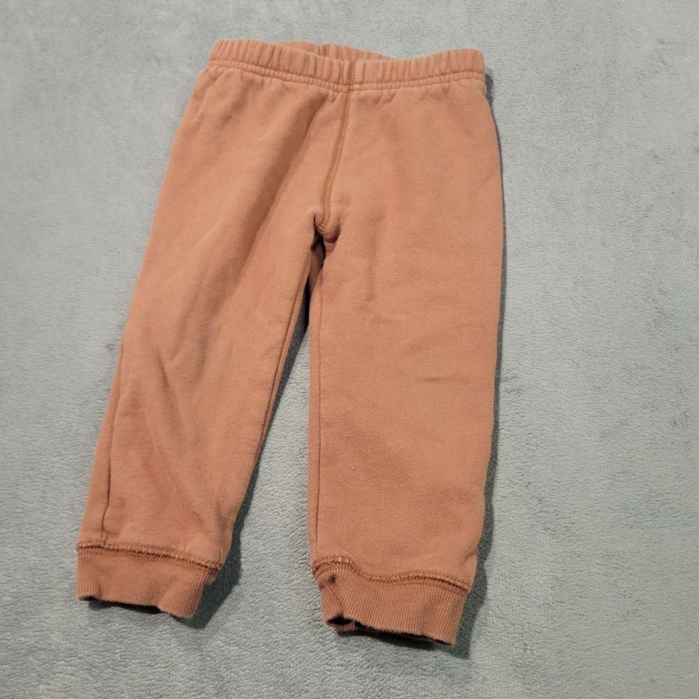Carter's Jogger Pants Unisex 24M Brown Fleece Lined Elastic Waist Casual Basic